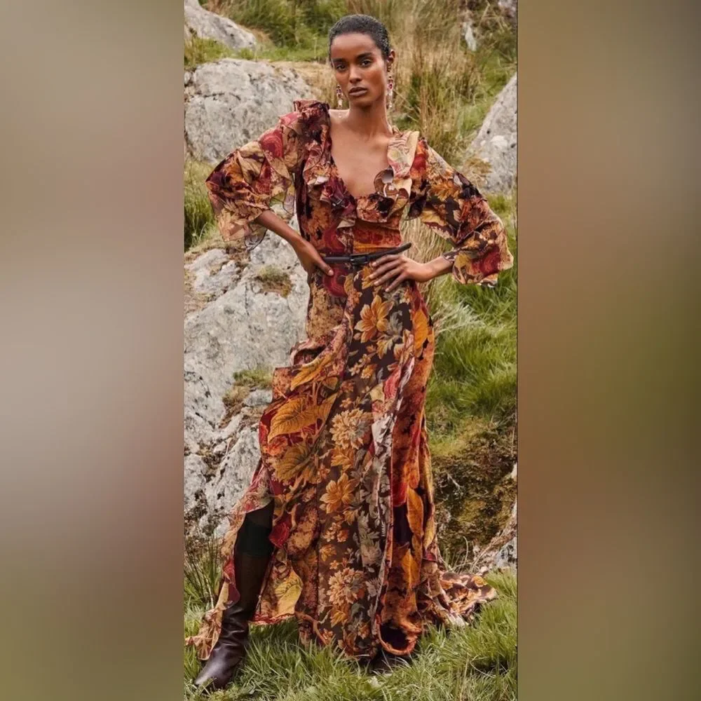 Ralph Lauren Fall 2022 Collection Deklan Floral Print Silk Day Dress - Picture 8 of 17